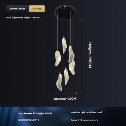 Aurélie Suspension LED Art Déco Feuille Flottante