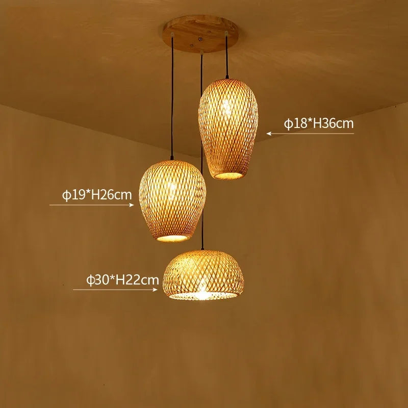 Aurélien Bamboo Rattan Pendant Light Handwoven Ceiling