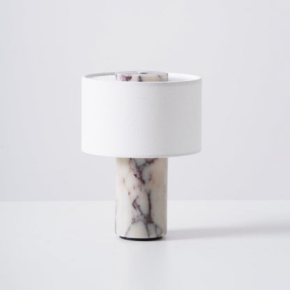Aurélie Marble Sediment Table Lamp with Fabric Shade