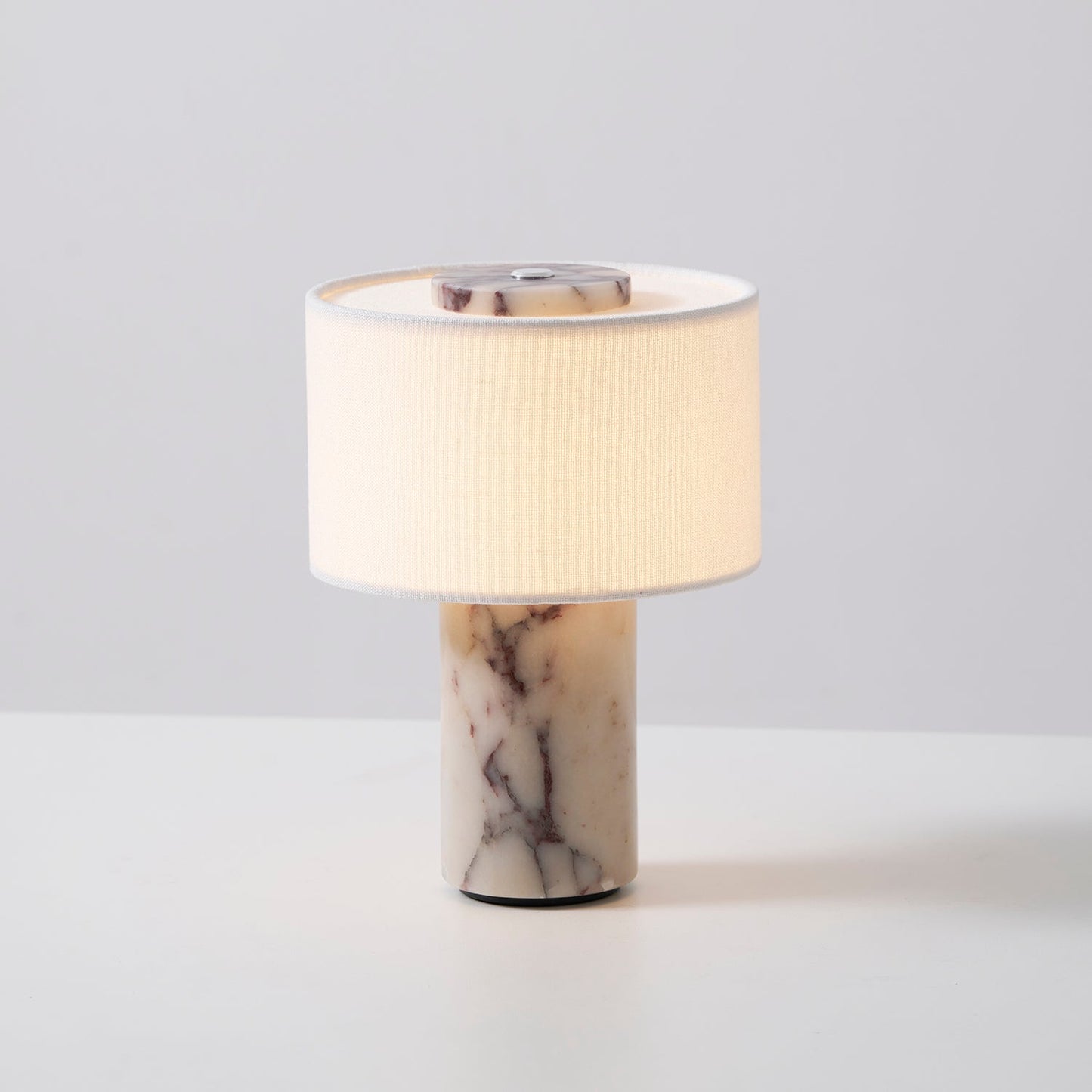 Aurélie Marble Sediment Table Lamp with Fabric Shade