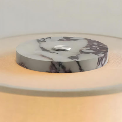 Aurélie Marble Sediment Table Lamp with Fabric Shade