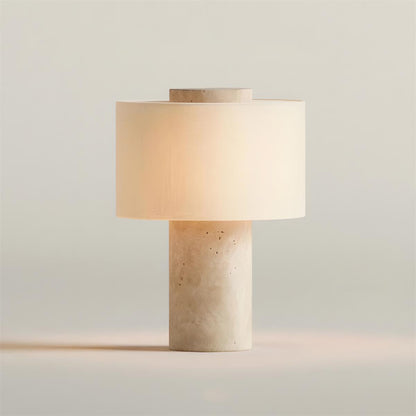 Aurélie Marble Sediment Table Lamp with Fabric Shade