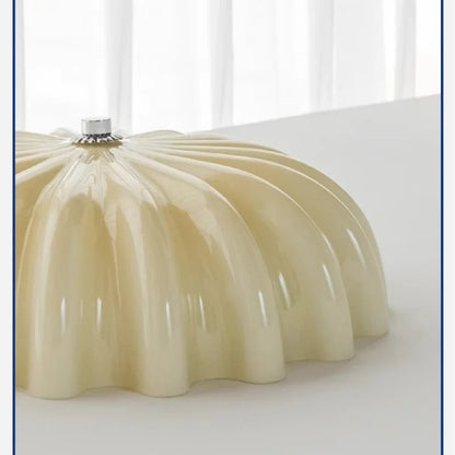 Éloise Medieval Cream Glass Pumpkin Ceiling Light