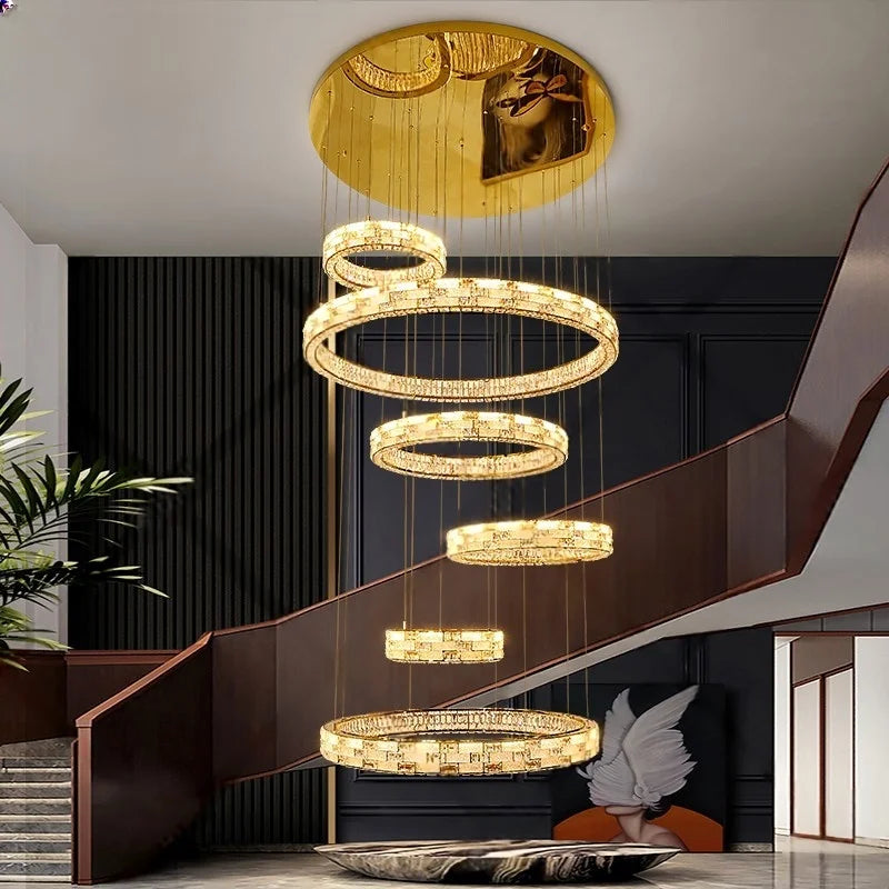 Suspension moderne en cristal pour salon et salle à manger