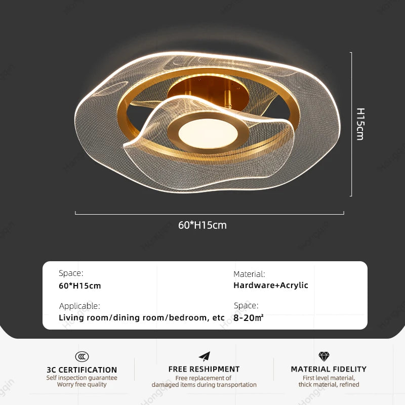 Amélie Gold Luxe LED Ceiling Chandelier Light