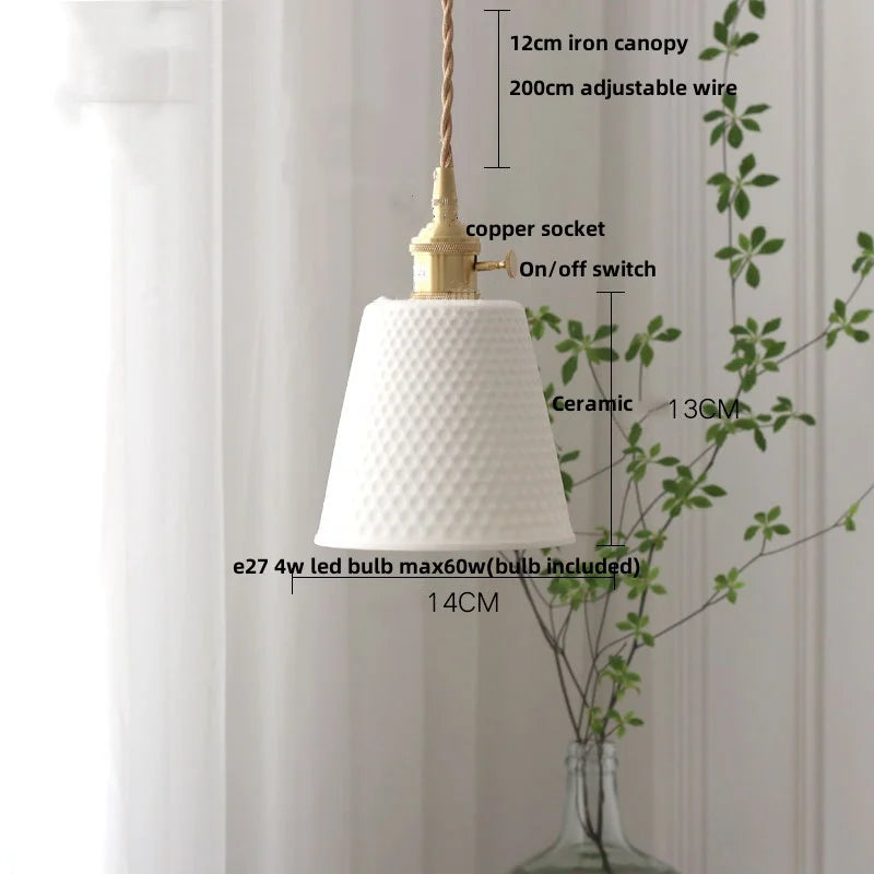 Suspension LED en céramique Fleur Rose Élise, en bois nordique