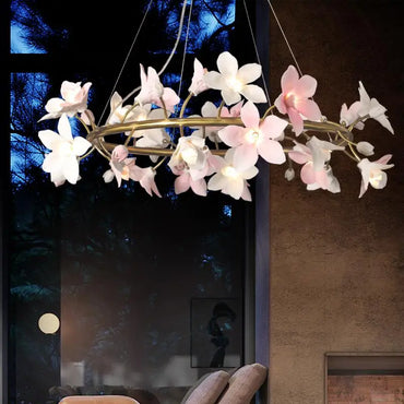 Lustre floral en céramique de luxe Celestia