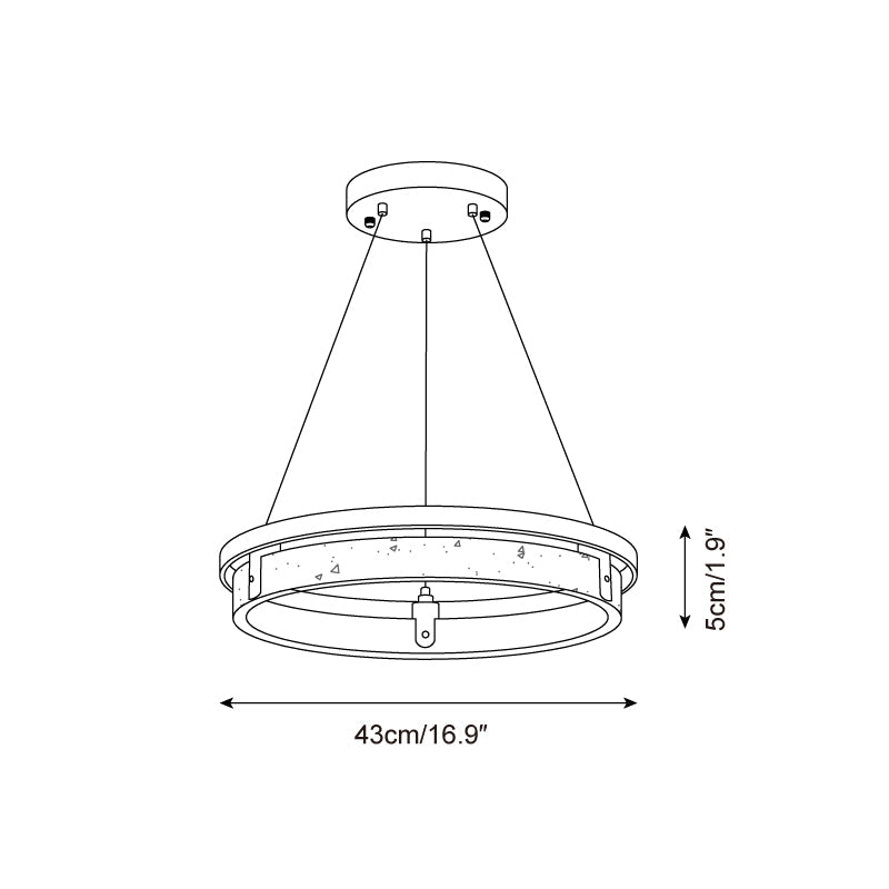Laurent Ring Chandelier, Travertine Stone with Integrated LED