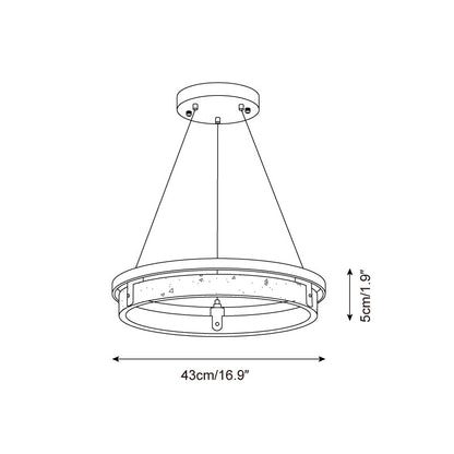 Laurent Ring Chandelier, Travertine Stone with Integrated LED