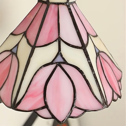 Clémence Serena Tiffany Wall Lamp Brass Wood and Glass LED Lighting
