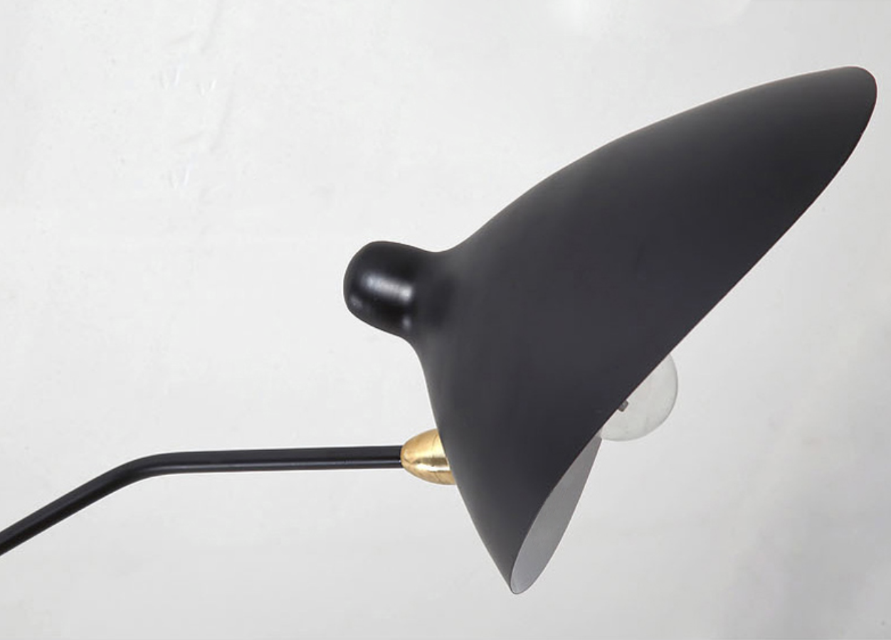 Camille Industrial Rotating Arm LED Ceiling Light Black Brass Adjustable Fixture