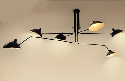 Camille Industrial Rotating Arm LED Ceiling Light Black Brass Adjustable Fixture
