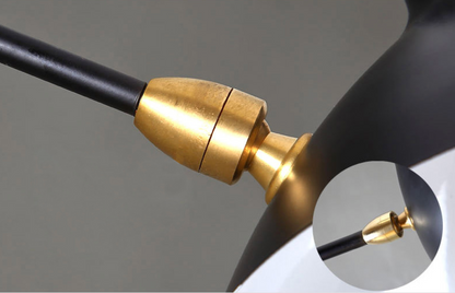 Camille Industrial Rotating Arm LED Ceiling Light Black Brass Adjustable Fixture