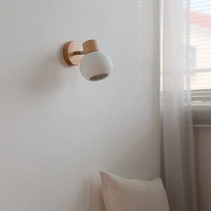 Camille Applique Murale LED en Céramique Blanche Interrupteur E27 Nordique