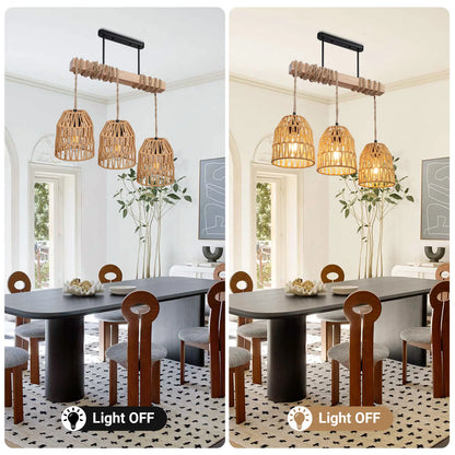 Suspension Plafonnier Élise Boho Rotin E27 Tressé Main