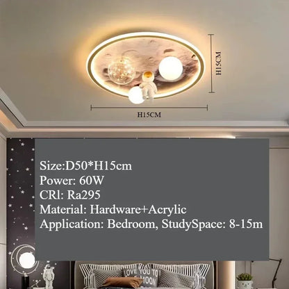 Plafonnier LED Amélie Fusée Astronaute Dimmable pour Chambre d'Enfant