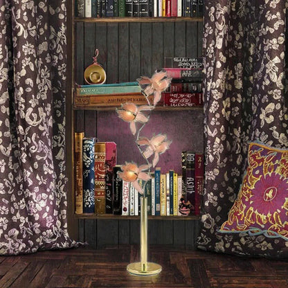 Lampadaire LED Élodie Lotus Moderne E26 Fleur en Verre Rose