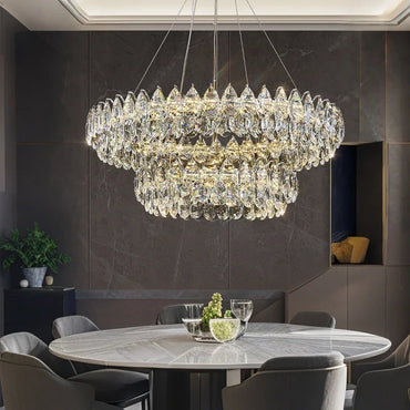 Lustre suspendu à DEL Geneviève Crystal Halo