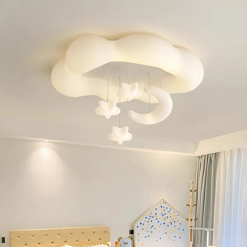 Plafonnier LED Amélie Cloud pour Chambre d'Enfant, Style Crème, Dimmable