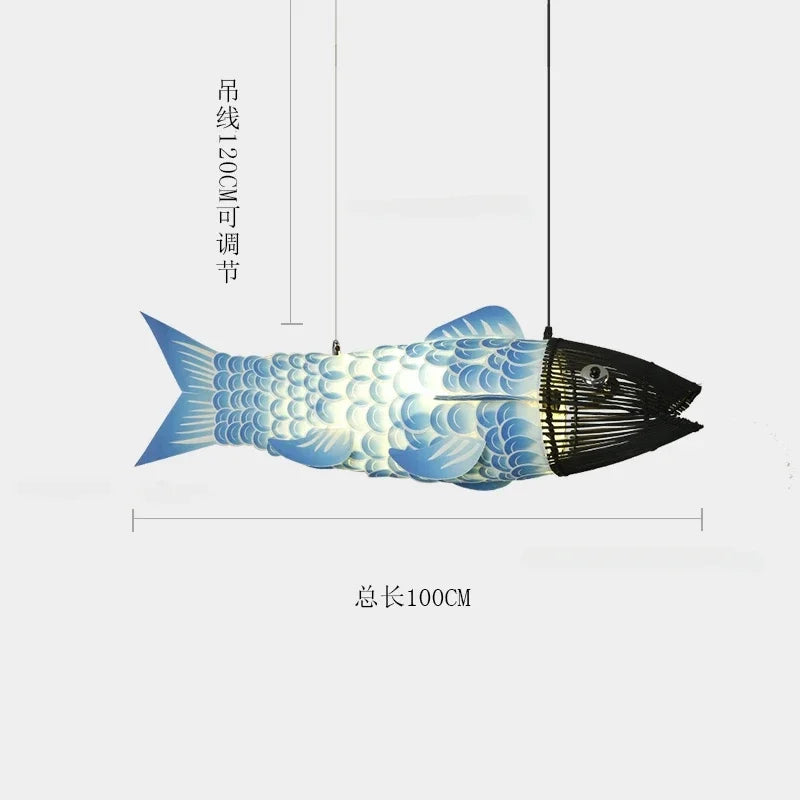 Suspension Poisson Bambou Artisanale Koi