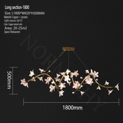 Lustre floral en céramique de luxe Celestia