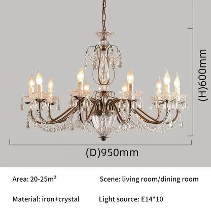 Lustre bougie en cristal de luxe Vivienne pour intérieurs élégants