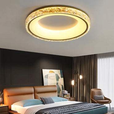 Lustre en cristal doré vintage Mathilde