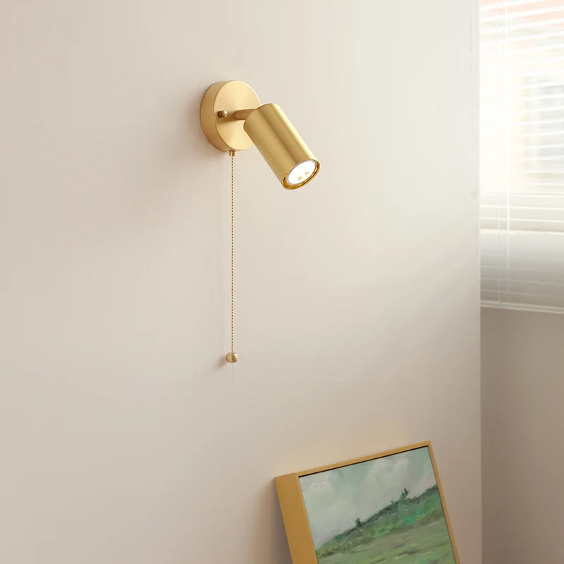 Lampe murale LED Camille Or Cuivre Noyer Style Japonais
