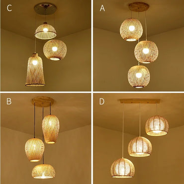 Aurélien Bamboo Rattan Pendant Light Handwoven Ceiling