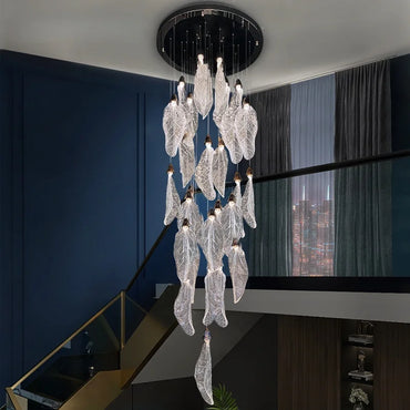 Aurélie Suspension LED Art Déco Feuille Flottante