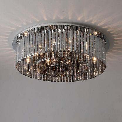 Lustre en cristal gris fumé de luxe Céleste