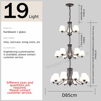 Isabelle Nordic Glass Stair Pendant Chandelier