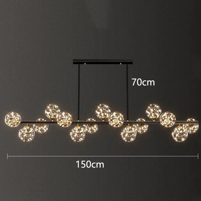Lustre suspendu à LED moderne Aurélie pour salons et salles à manger