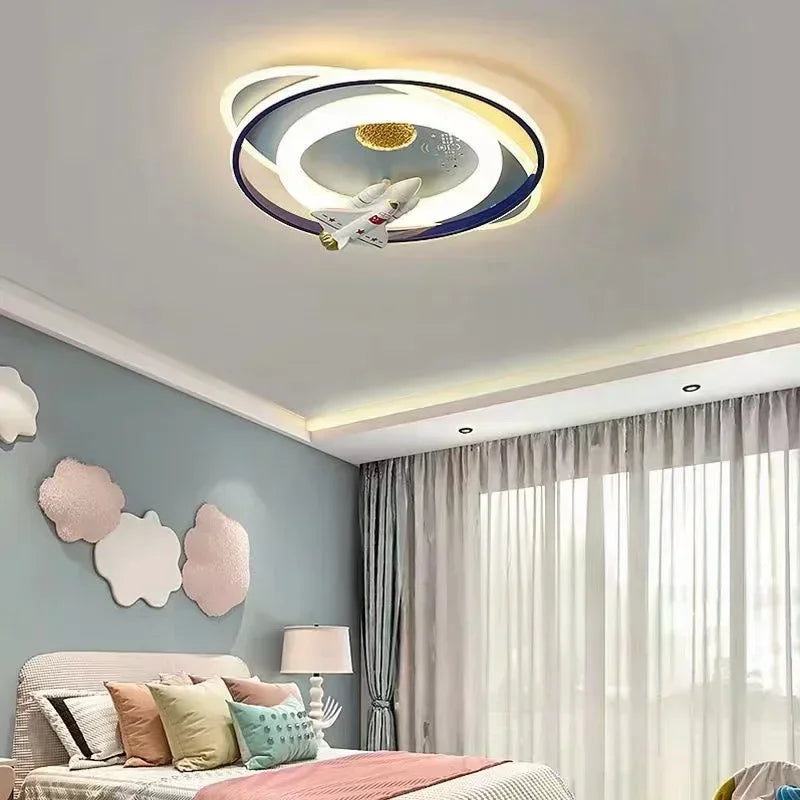 Plafonnier LED Amélie Fusée Astronaute Dimmable pour Chambre d'Enfant