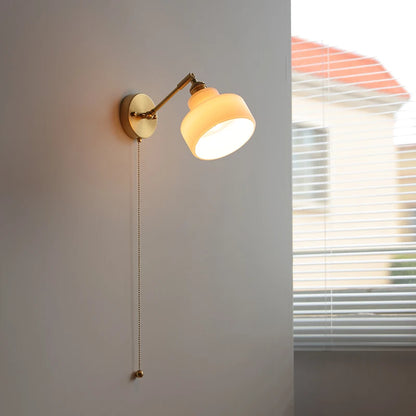 Émilie Rotating Glass Wall Lamp Pull Chain