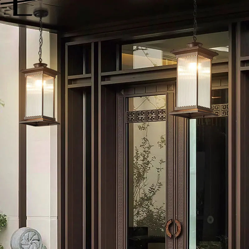 Claire Luminaire Suspendu Rétro Extérieur Lustre Cour