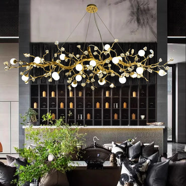 Lustre en cristal de branche Élise Plafonnier de villa de luxe