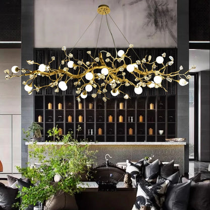 Lustre en cristal de branche Élise Plafonnier de villa de luxe