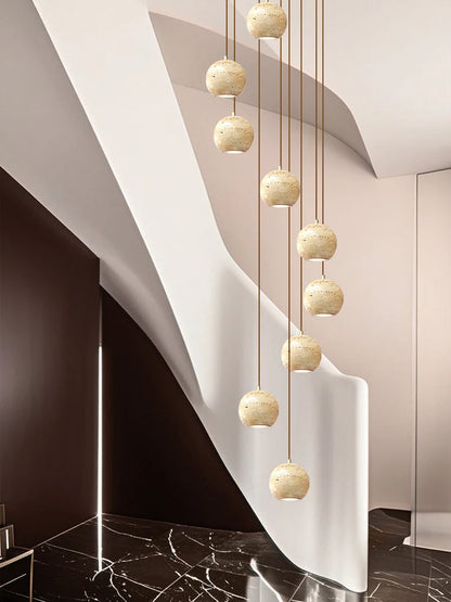 Élise Luxury Stone Staircase Pendant Chandelier