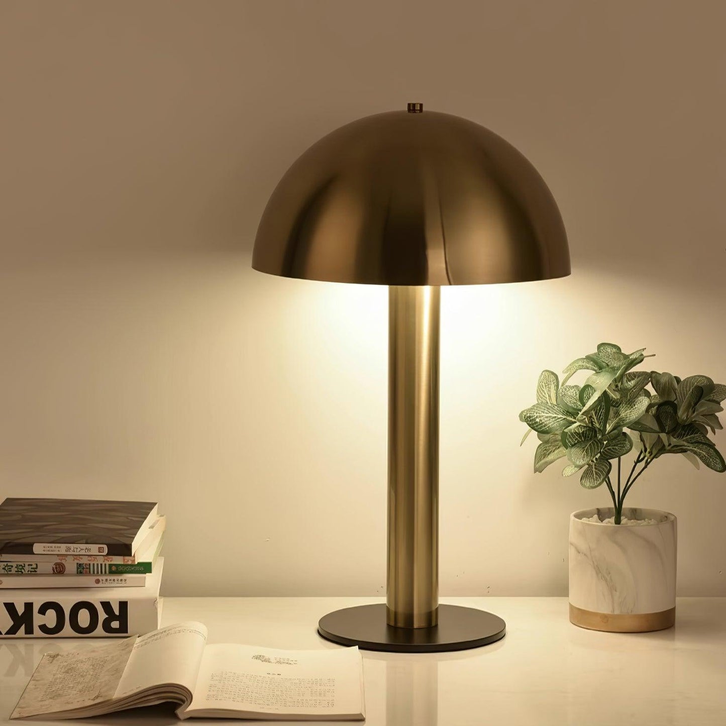 Céleste Mushroom Table Lamp with Sculptural Metal Design