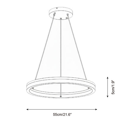 Aurélien Ring Chandelier, Travertine and Wood LED Design