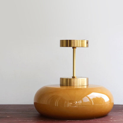 Camille Soleil Retro Brass & Glass Ceiling Lamp