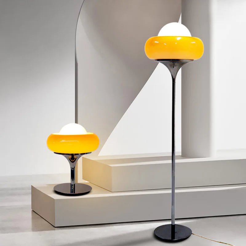 Élise Starburst Retro Glass Chrome LED Table & Floor Lamp