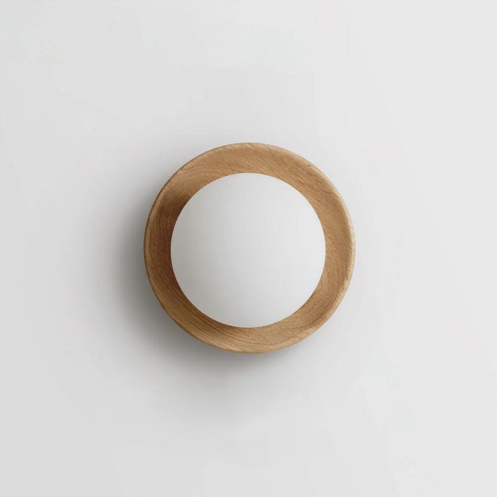 Élina Tablet Wall Lamp with Wood Backplate and LED Glow