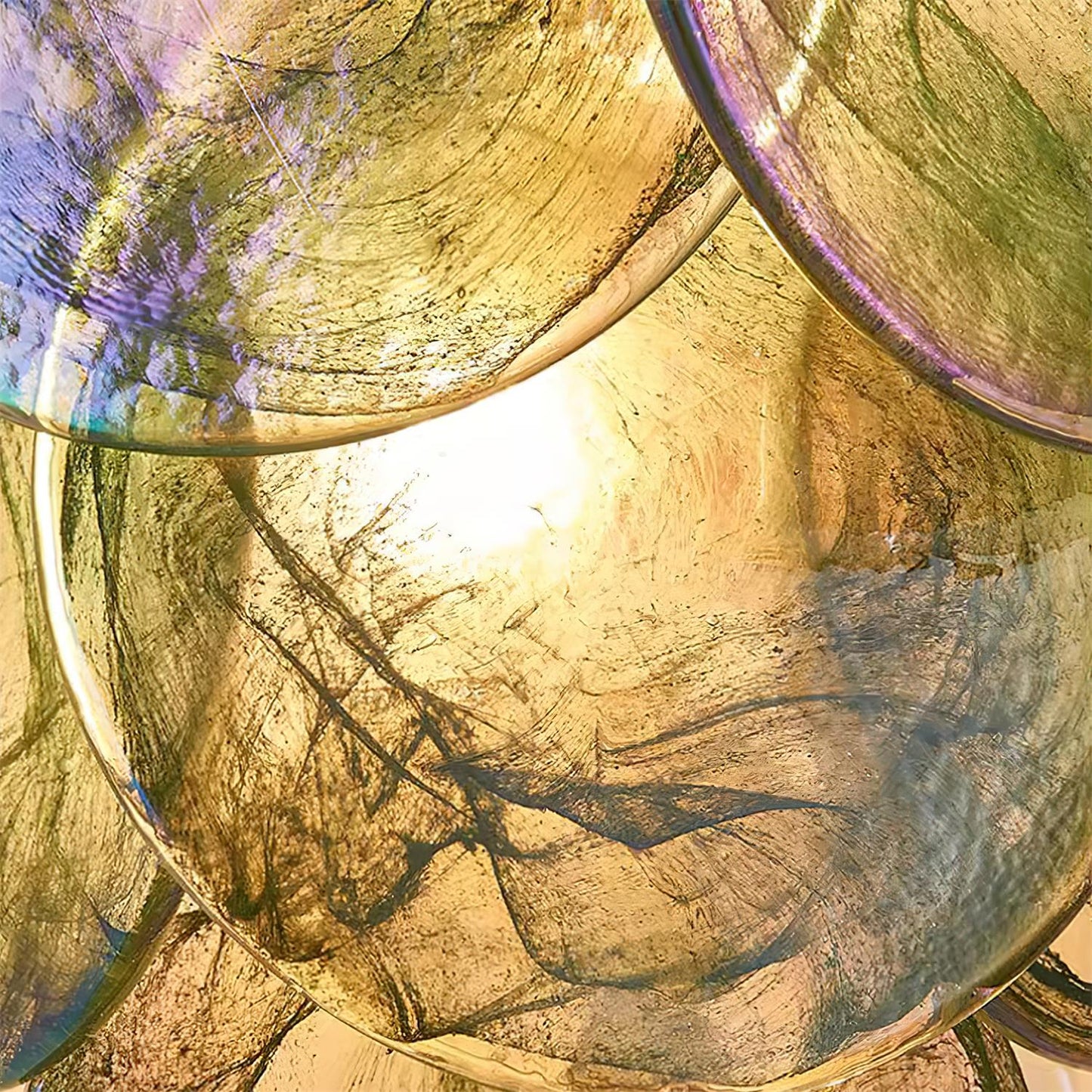 Applique murale Amélie en verre soufflé bouche avec accents métalliques