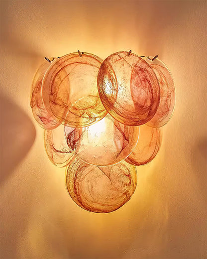 Applique murale Amélie en verre soufflé bouche avec accents métalliques