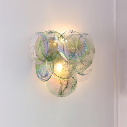 Applique murale Amélie en verre soufflé bouche avec accents métalliques