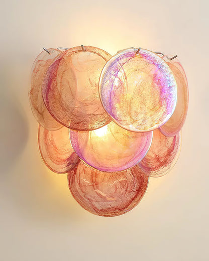 Applique murale Amélie en verre soufflé bouche avec accents métalliques