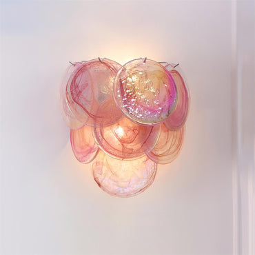Applique murale Amélie en verre soufflé bouche avec accents métalliques