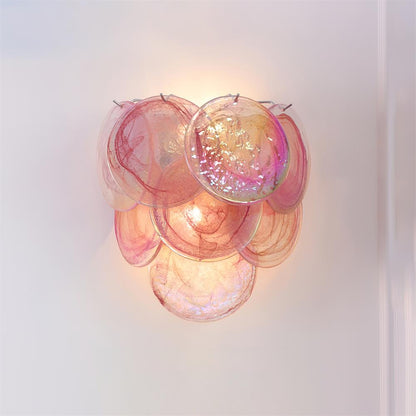 Applique murale Amélie en verre soufflé bouche avec accents métalliques